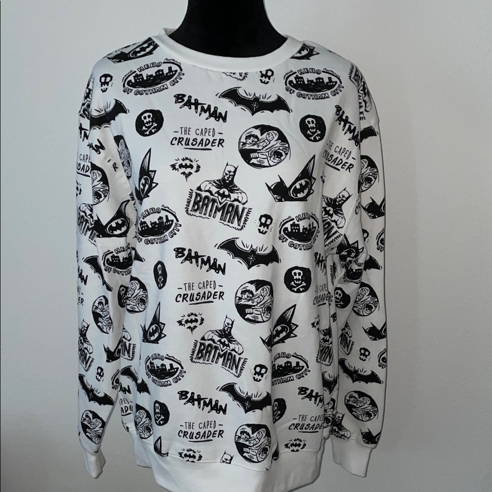 Batman Black and White Crewneck Sweater